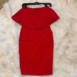 Elegant Red Off-Shoulder Dress